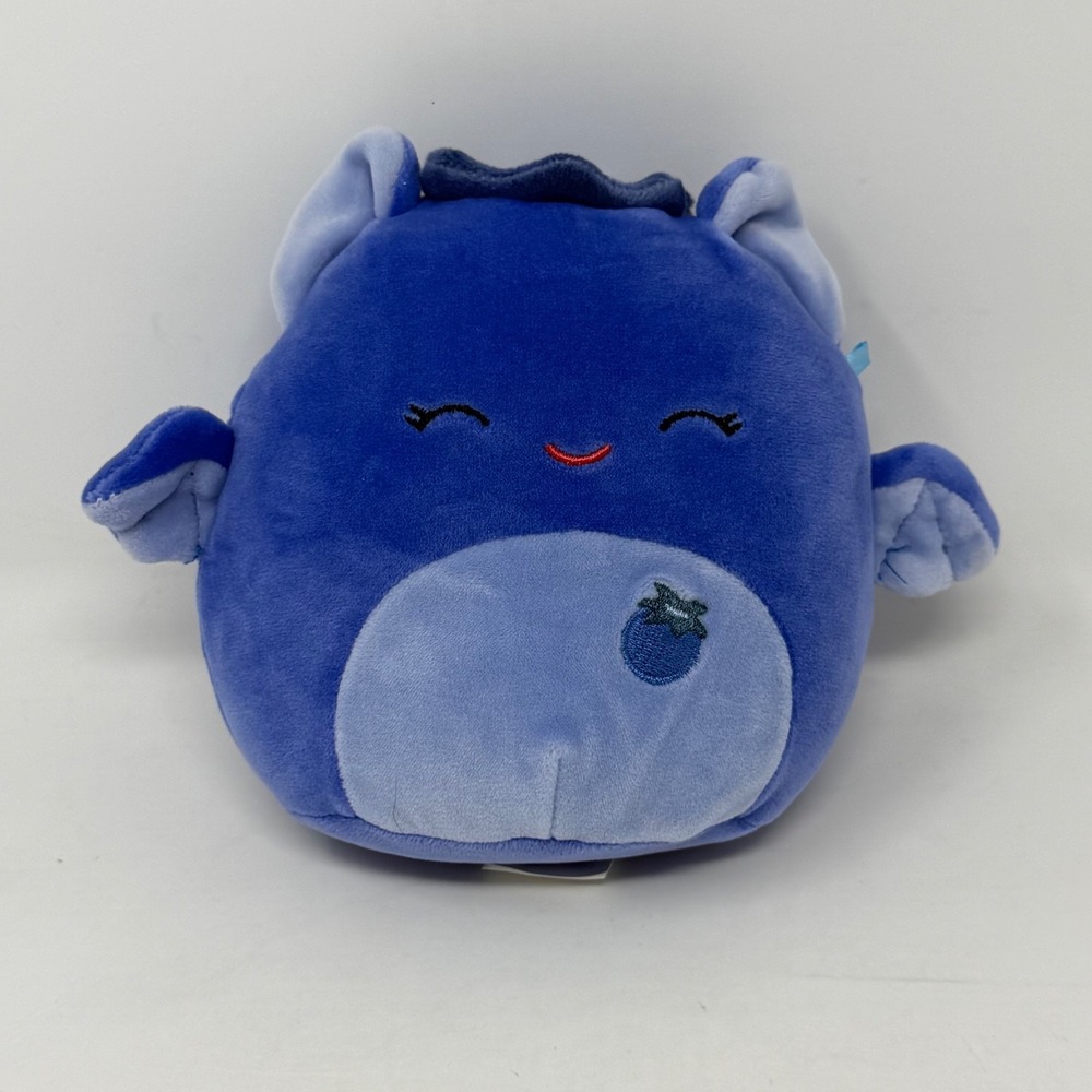 Squishmallows Bessie the Blueberry Bat Plush Toy Stuffed Animal 6" Soft
